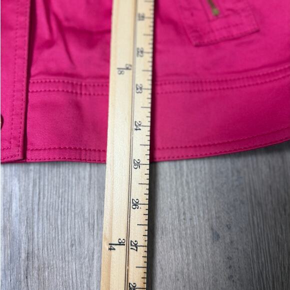 Jones New York Fuchsia Stretch Twill Utility Jacket Women’s Size Large - Picture 9 of 10